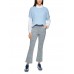 Marccain Sports - AS 8119J11 Stretch broek discrete print ecru blauw.